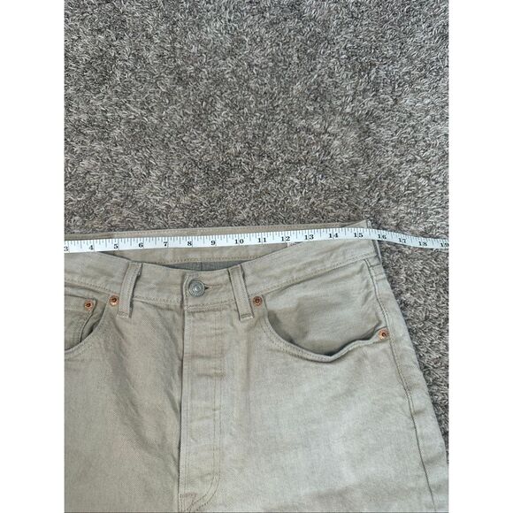 Levi’s 501 Straight Leg White Oak Cone Denim Men’s 33X34 Tan Khaki Button Fly - Picture 8 of 11